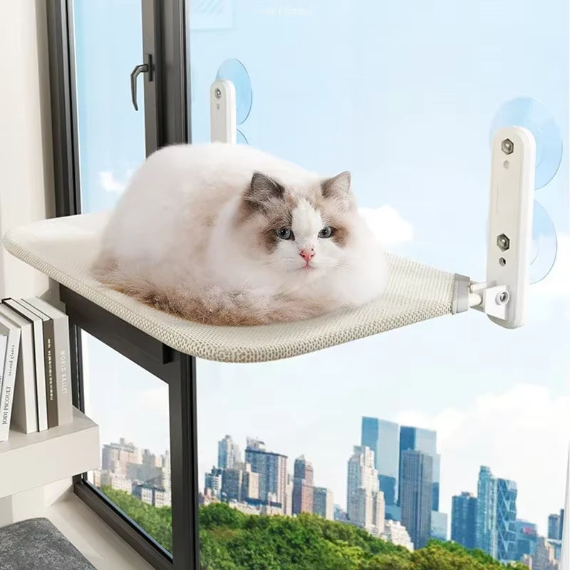 Foldable Cat Window Perch Cordless Cat Window Hammock with 4 Strong Suction Cups Windowsill Cat Beds Seat for Indoor Cats Inside