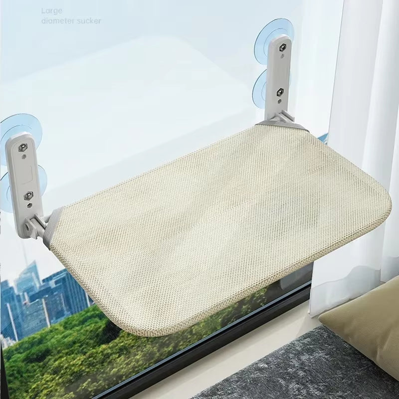 Foldable Cat Window Perch Cordless Cat Window Hammock with 4 Strong Suction Cups Windowsill Cat Beds Seat for Indoor Cats Inside