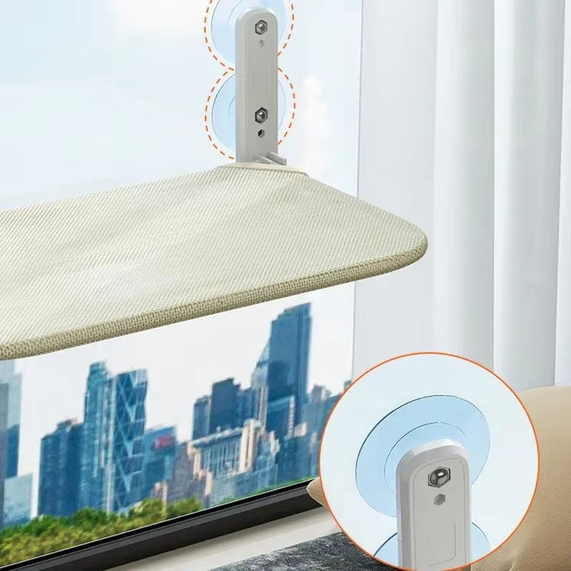 Foldable Cat Window Perch Cordless Cat Window Hammock with 4 Strong Suction Cups Windowsill Cat Beds Seat for Indoor Cats Inside