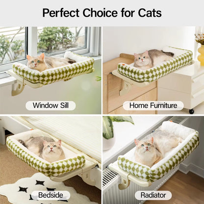 Cat Hammock One-Step Sliding Clamping Slot Adjustment Cat Window Hammock with Removable Covers 30Kg Pet Accessories