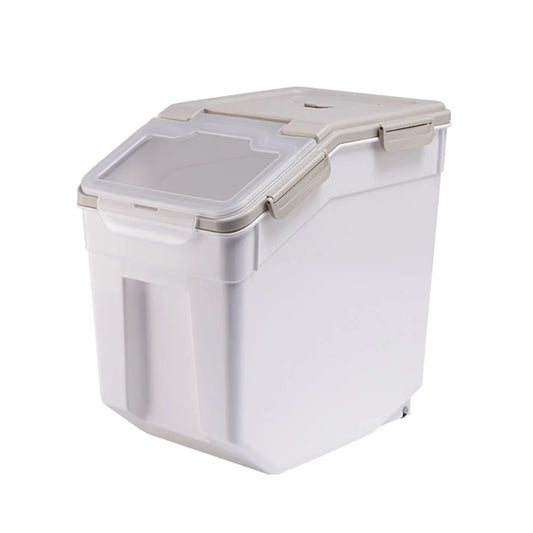 Pet Dog and Cat Food Storage Container, Sealed Food Storage Box with Lid Moisture-Proof Grain Storage Container 3 Colors