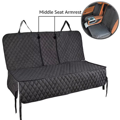 Dog Car Seat Cover Pet Travel Carrier Mattress Waterproof Dog Car Seat Protector Mat with Middle Seat Armrest for Dogs